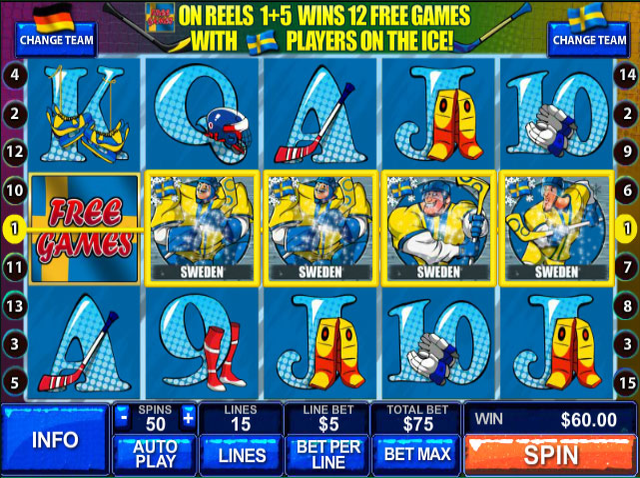 Ice Hockey Video Slot Screenshot