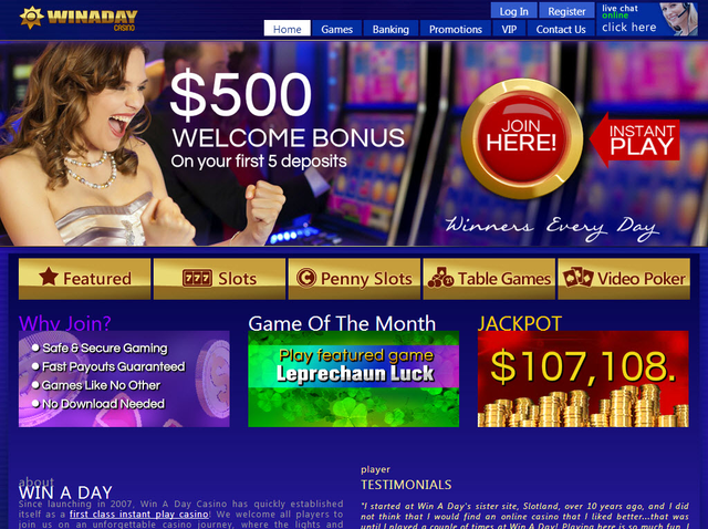 WinADay Casino Free Bonus Chip